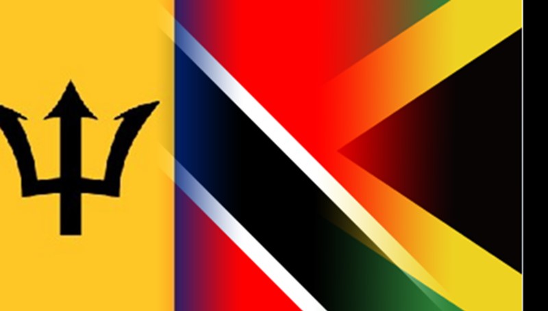 barbados. trinidad and jamaican flags merged together 
