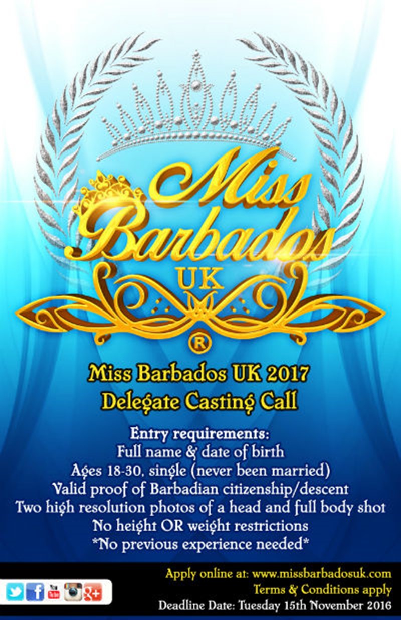 Miss Barbados UK 2017 Applications Soon Closing!
