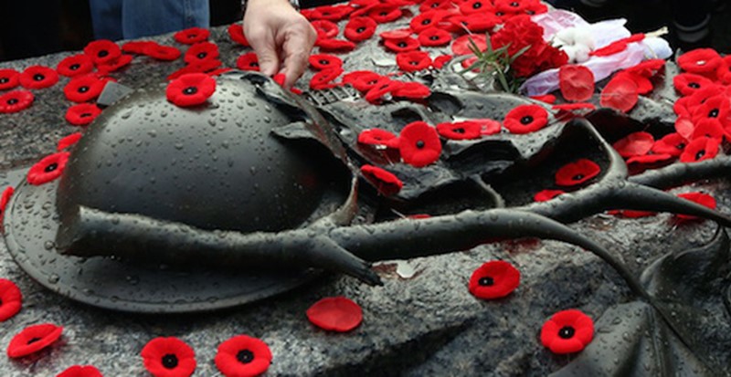 Remembrance Day 2016 on Downtown Yonge, Toronto: Pipers to Play The Lament