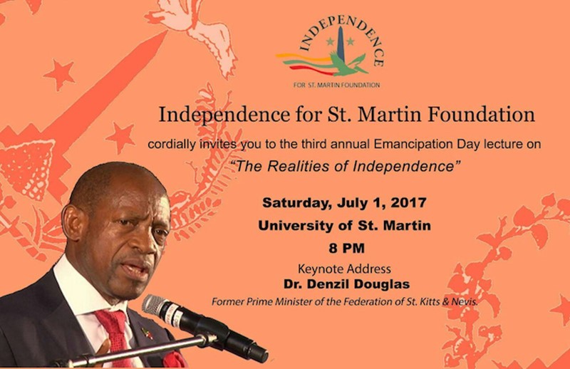 Dr. Denzil Douglas to deliver Emancipation Day Lecture in St. Martin on July 1 