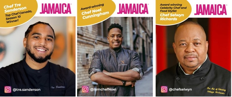 Jamaican-Canadian chefs Tre Sanderson, Noel Cunningham and Selwyn Richards will make special appearances at the Destination Jamaica booth during the T.O. Food & Drink Fest from March 31 to April 2