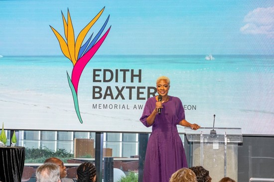 Above: Canadian singer-songwriter Jully Black delivers a special performance for attendees at the Edith Baxter Memorial Award luncheon