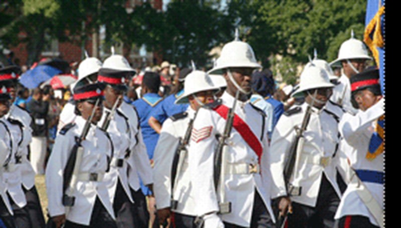 caribbean police marching