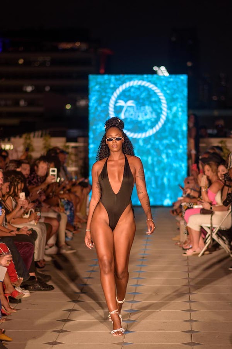 Miami Swin week model on runway