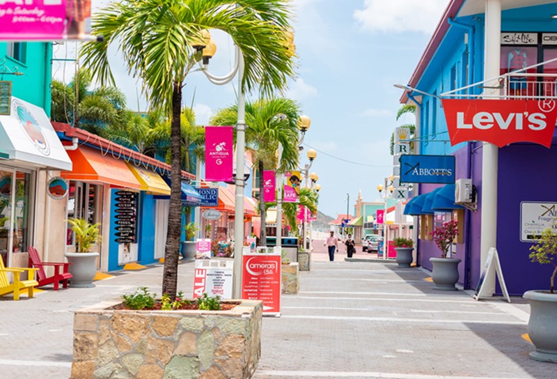 Shopping area of Antigua 
