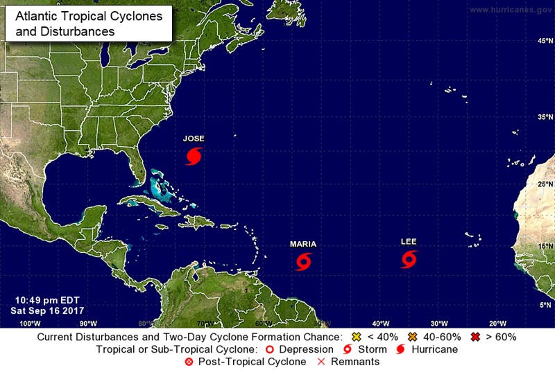 Hurricane Watch in Effect for Islands of the Lesser Antilles as Tropical Storm Maria Moves Westwards