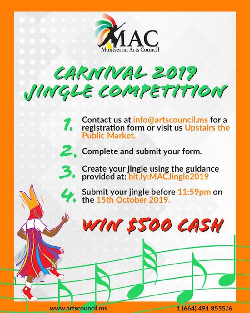 Montserrat Arts Council Invites Musicians to Take Part in Carnival 2019 Jingle Competition