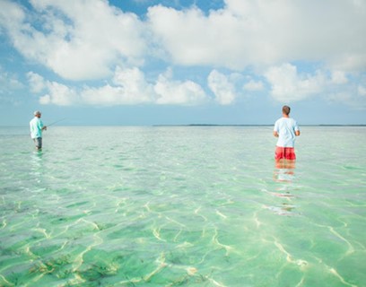 Fly fishing in the waters of The Bahamas 