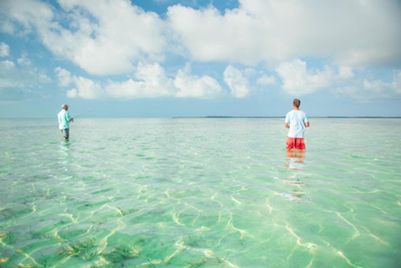 Fly fishing in the waters of The Bahamas 