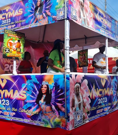 During the T&T Carnival parade, brand ambassadors activated promotions at a  Vincymas branded booth on the famous entertainment strip, Ariapita Avenue