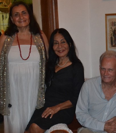 Curacao authors (L-R), Hilda de Windt-Ayoubi, Diana Lebacs, with Cuban author, editor Emilio Jorge Rodríguez (2nd R), in Cuba for Havana Bookfair 2019.