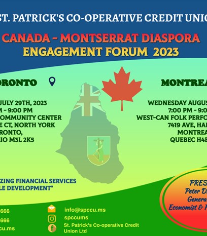 Montserrat's St Patrick's Co-operative Credit Union to Host Canada Diaspora Engagement Forum 