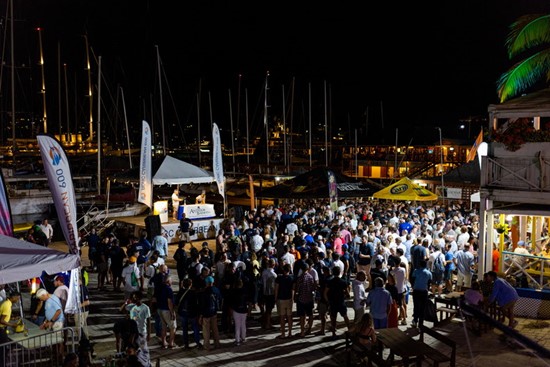 Competitors enjoy the Welcome Party at Antigua Yacht Club © Arthur Daniel