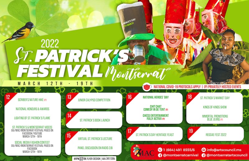 Montserrat St Patrick's 2022 Festival Calendar