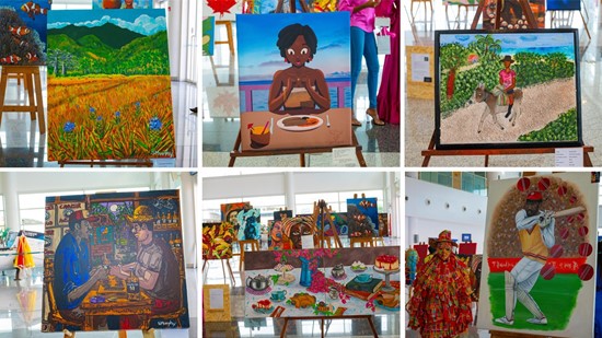 The Antigua and Barbuda Art Week Exhibition at the V. C Bird International Airport is open to the public and can be viewed within the Arrival Hall. (Photos Courtesy: Visual Echo for the Antigua and Barbuda Tourism Authority)