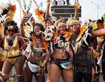 Revellers enjoying Nevis Carnival